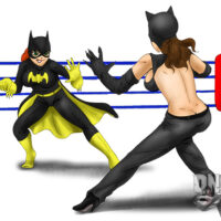 Catwoman and Batgirl have a wrestling sex match! xl-toons.win