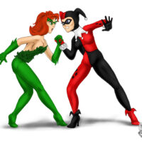 Poison Ivy and Harley Queen lesbian catfight xl-toons.win
