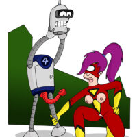 Bender and Leela as horny super heroes xl-toons.win