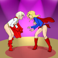 Powergirl and Supergirl have an intense catfight xl-toons.win