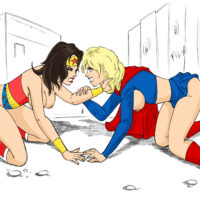 Wonder Woman and Supergirl in a super powered cat fight! xl-toons.win
