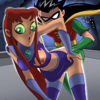 Starfire enjoys sex with Robin and his super powered cock xl-toons.win